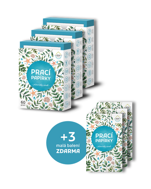 Výhodné balení 3+3 zdarma: Prací papírky EcoHaus přímořský vánek (celkem 195 praní)