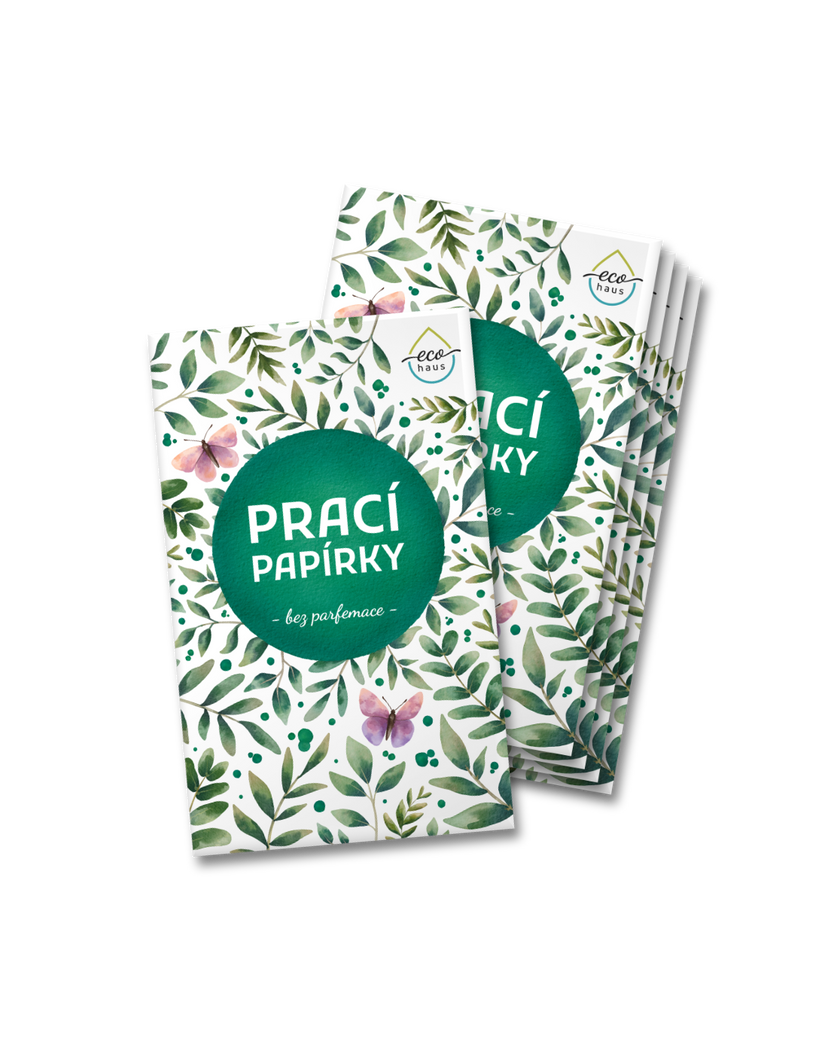 Výhodné balení: Prací papírky EcoHaus bez parfemace (celkem 25 praní)