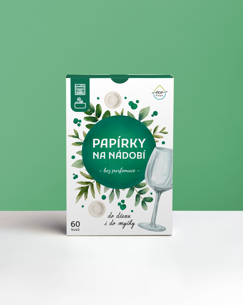 PŘEDPRODEJ! Papírky na nádobí EcoHaus 60 cyklů bez parfemace