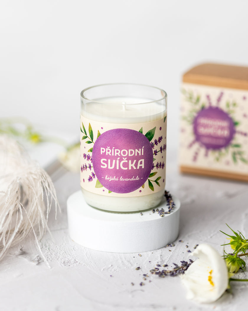Sójová svíčka upcyklovaná 310 ml, božská levandule