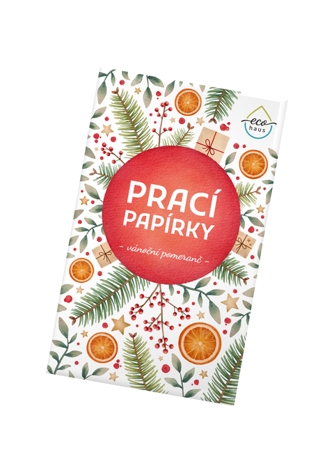 Limitovaná edice: prací papírky EcoHaus 5 praní vánoční pomeranč