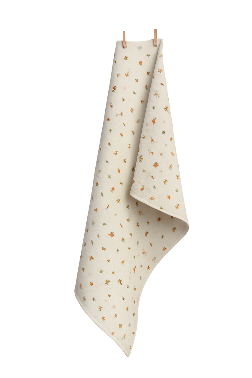 Kuchyňská utěrka premium ze vzorované mačkané bavlny EcoHaus - 60 x 45cm