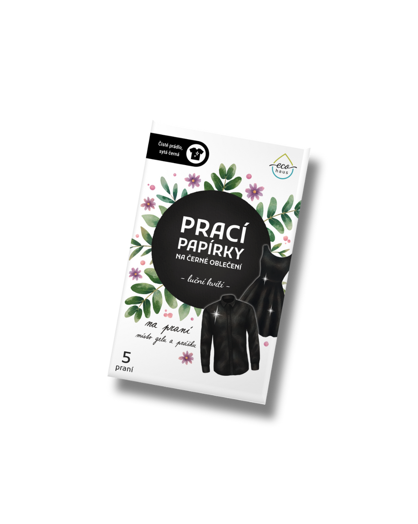 Prací papírky na černé oblečení EcoHaus 5 praní luční kvítí