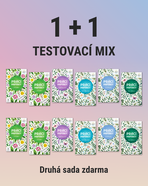 Výhodný testovací balíček 1+1: Prací papírky EcoHaus – 5 vůní