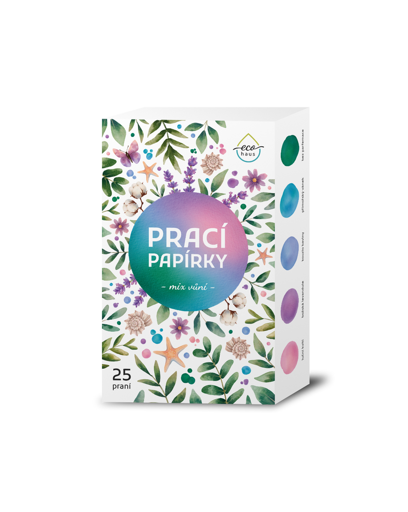 Prací papírky mix EcoHaus v dárkové krabičce (celkem 25 praní)