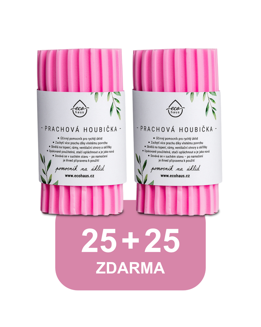 Speciální nabídka 25 + 25 ZDARMA Vroubkovaných houbiček na prach