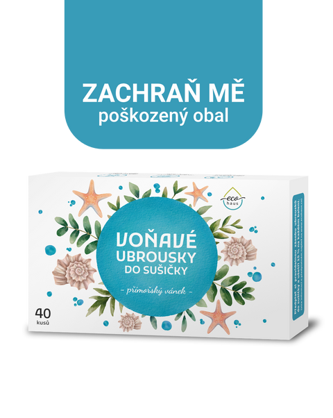 ZACHRAŇ MĚ: Voňavé ubrousky do sušičky EcoHaus přímořský vánek 40 ks (poškozený obal)