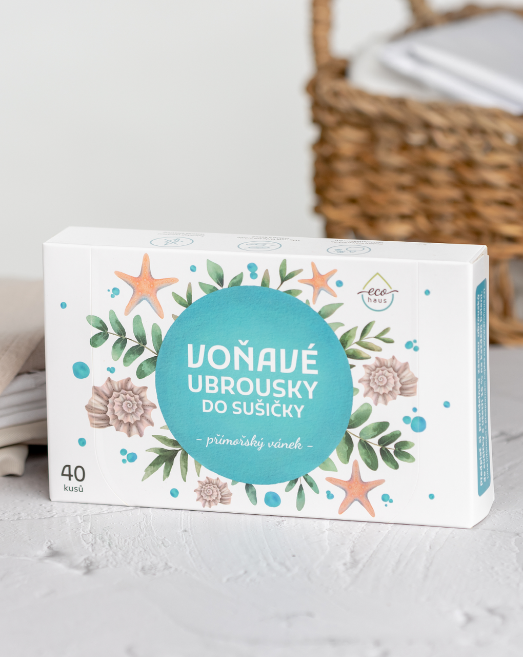 Voňavé utierky do sušičky EcoHaus morský vánok 40 ks