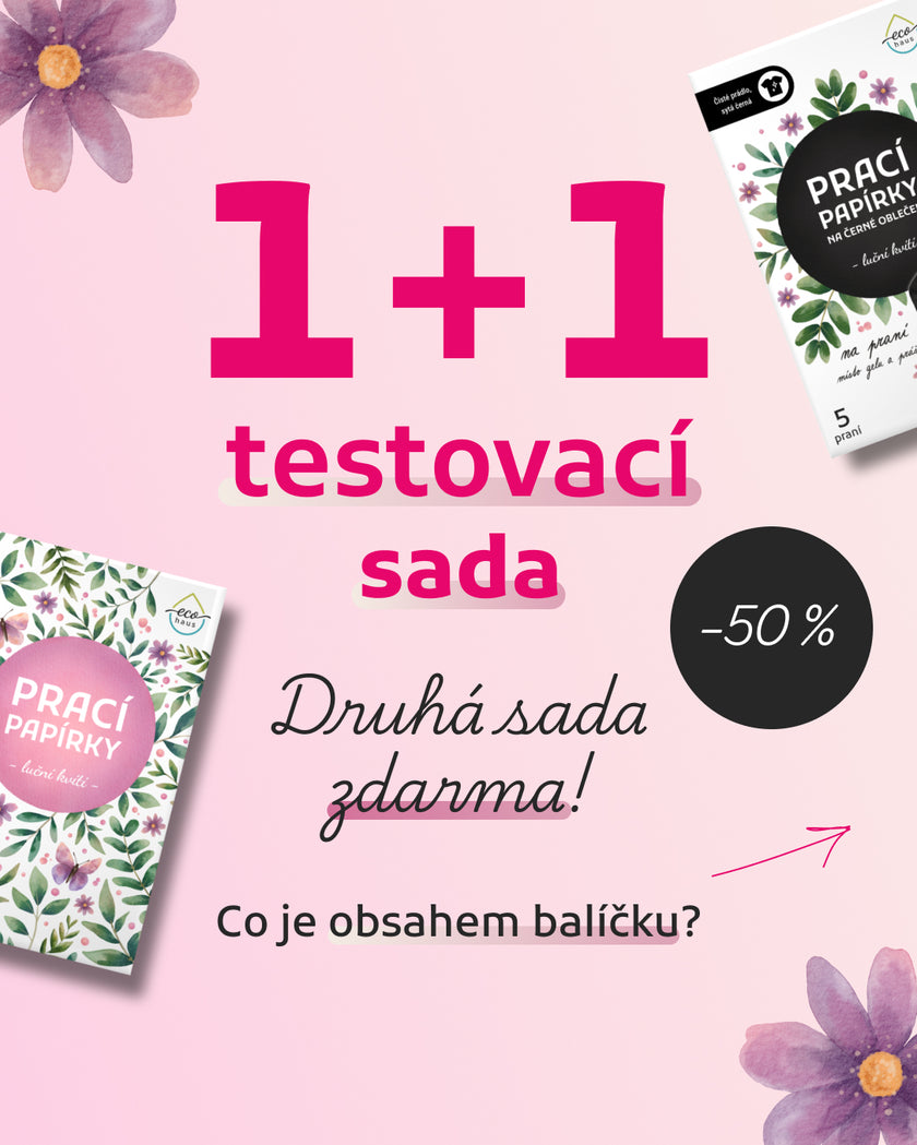 Výhodný testovací balíček 1+1 pro první nákup EcoHaus: Prací papírky EcoHaus – 5 vůní