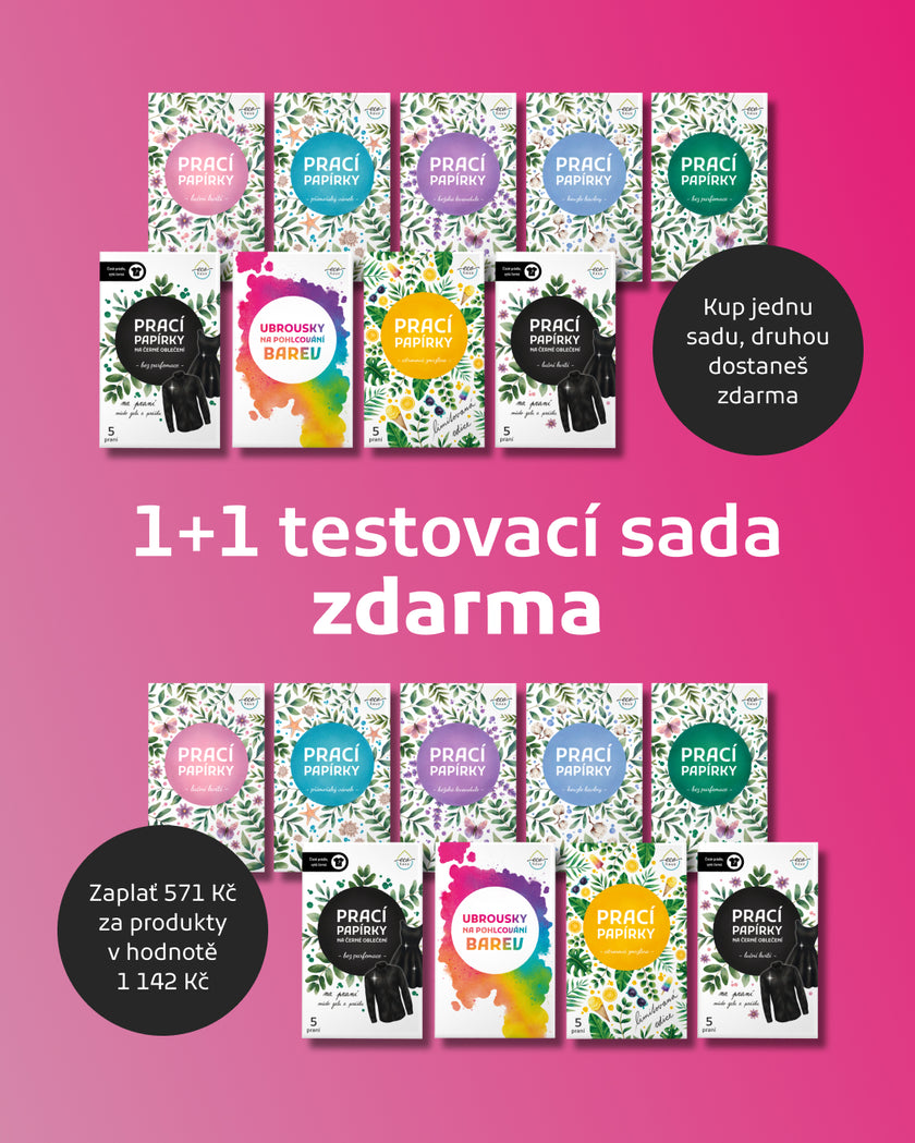 Výhodný testovací balíček 1+1 pro první nákup EcoHaus: Pro zářivé barvy oblečení