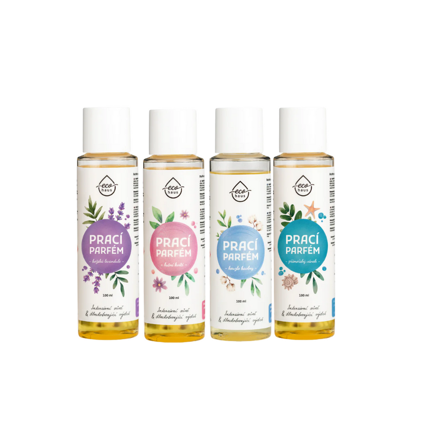 Vonná sada 4 pracích parfumov EcoHaus, 4x 100 ml
