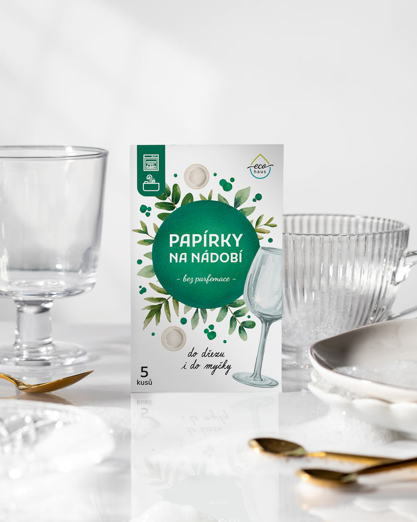 Papírky na nádobí EcoHaus 5 cyklů bez parfemace